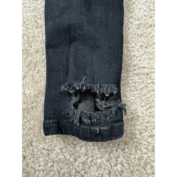 V.I.P. VIP Jeans Juniors Black Extra Ripped Fray Skinny Denim Jeans Size 00 - Picture 3 of 9